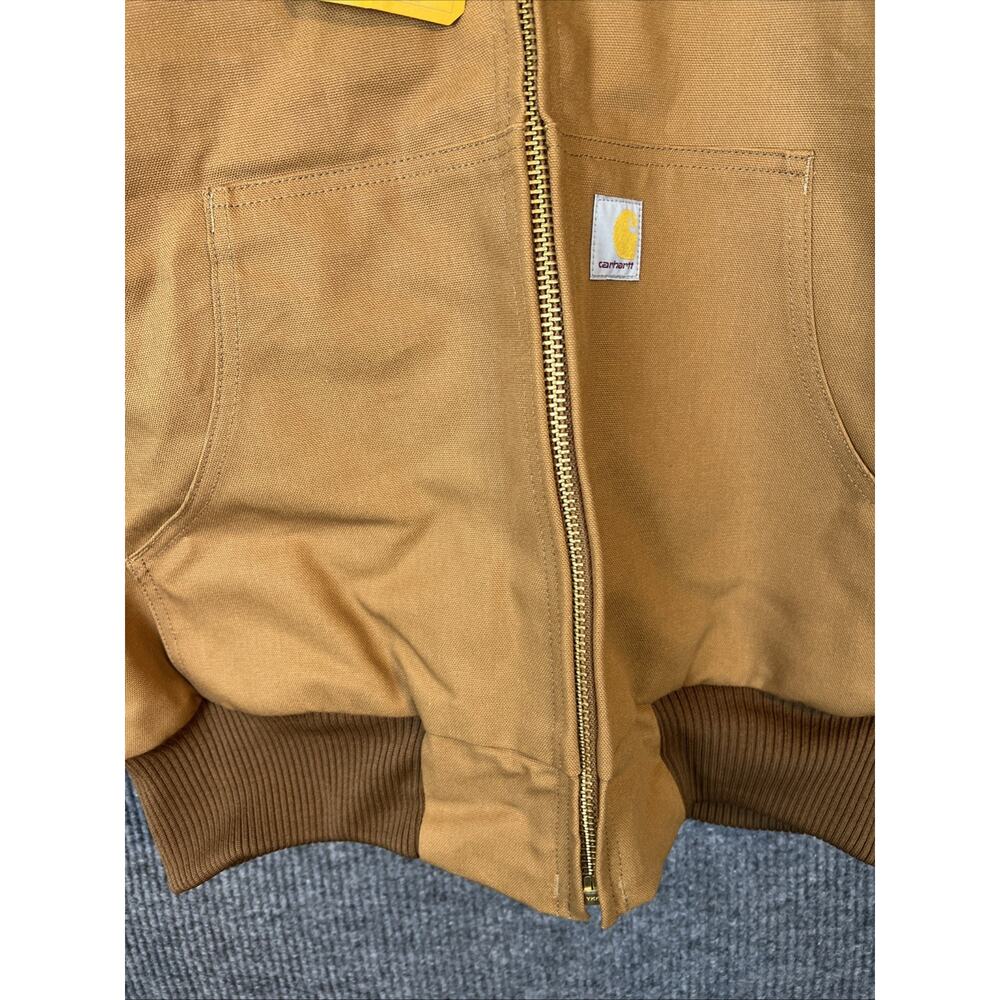 Carhartt Mens Iconic J140 Firm Duck Flannel Lined Active Jacket Brown Size Large - Picture 4 of 10